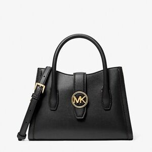 MICHAEL KORS
Gabby Small Faux Leather Satchel
COLOR BLACK 
NWT